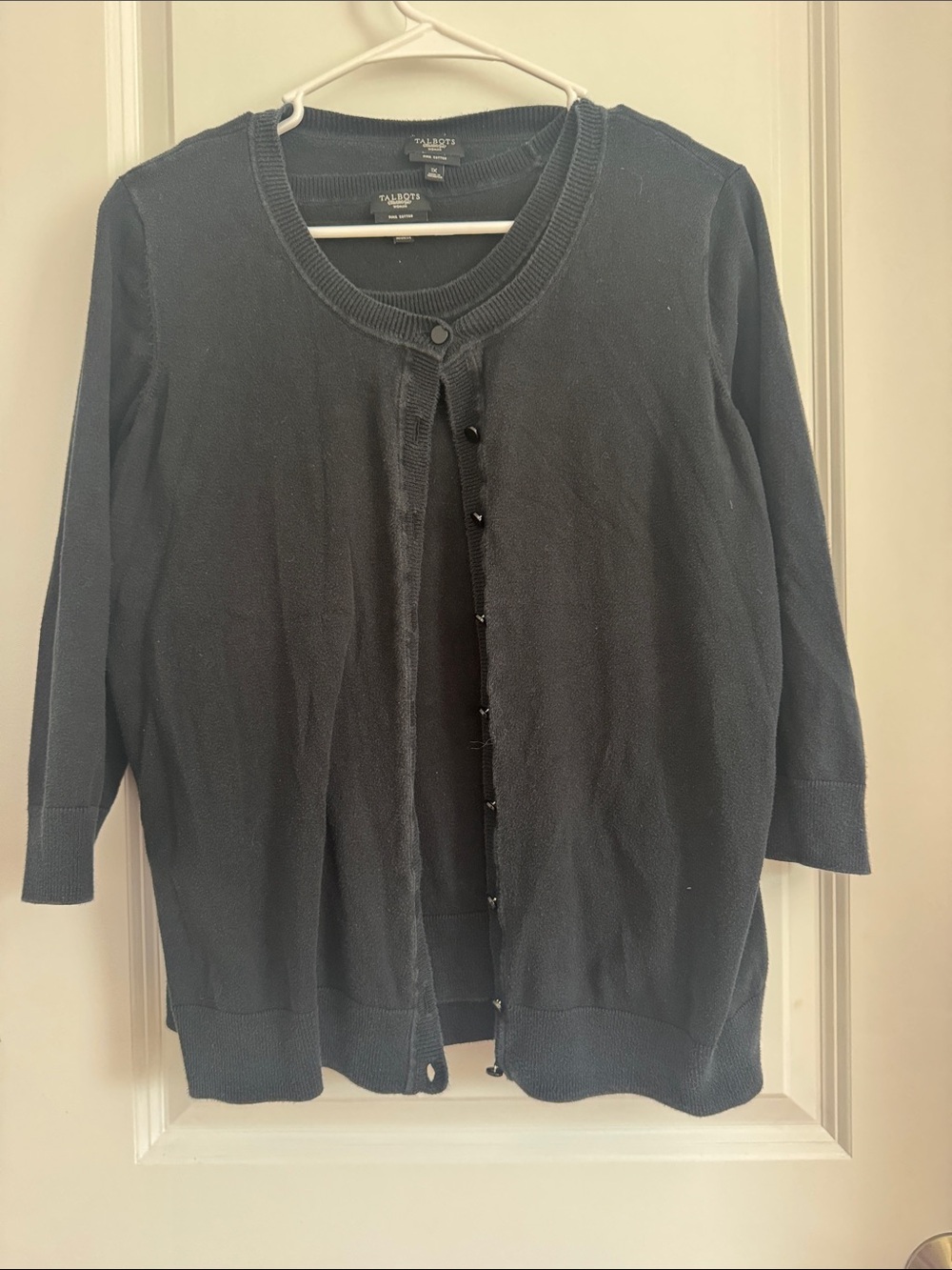 Talbots Black twin set. Crewneck Button-Front Cardigan and sleeveless top.